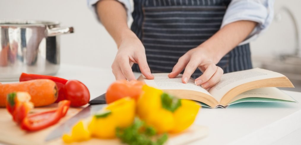 Woman reading a recipe