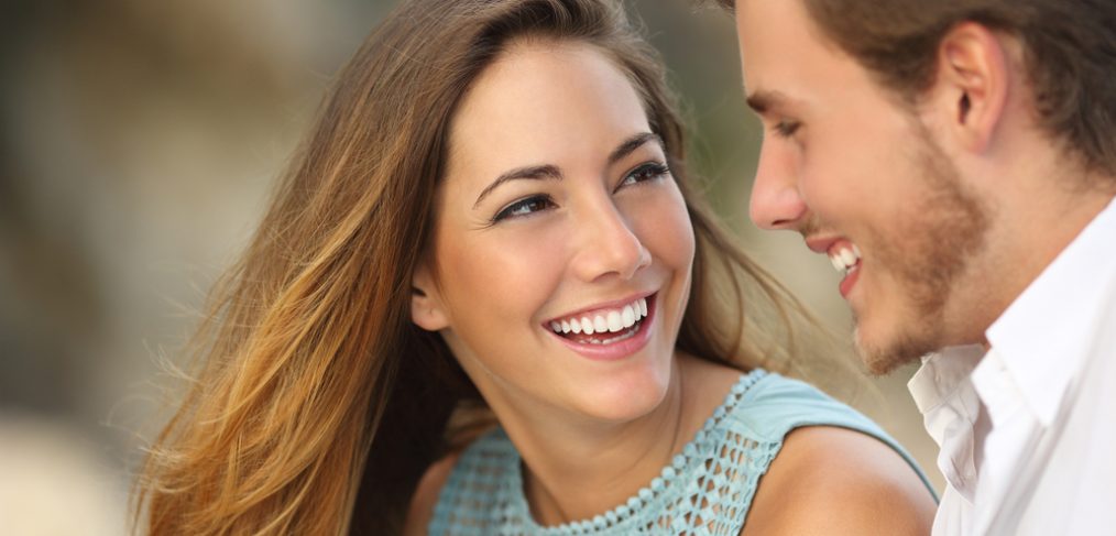 Beautiful woman smiling at her partner