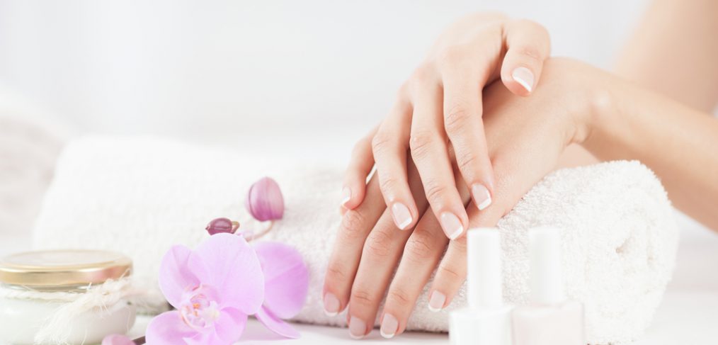 Clean hands with French manicure