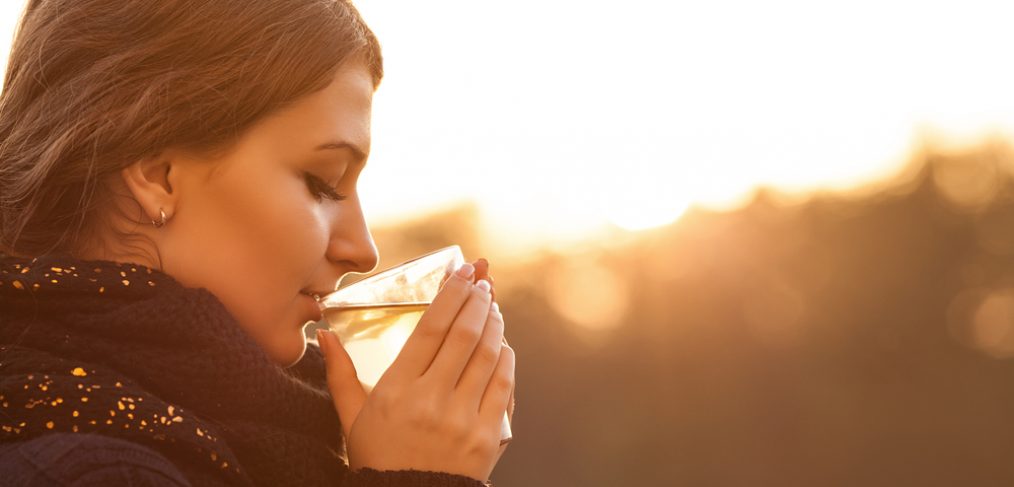 Woman drinking tea