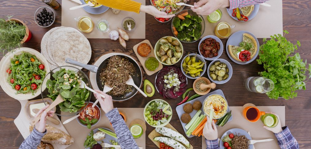 Flat lay of healthy food