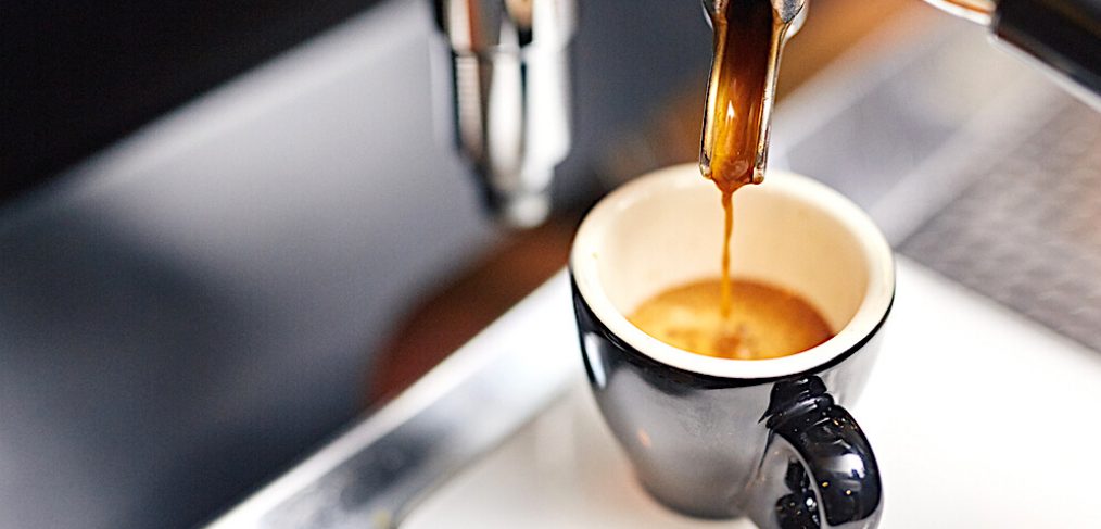 Closeup of a small cup of espresso